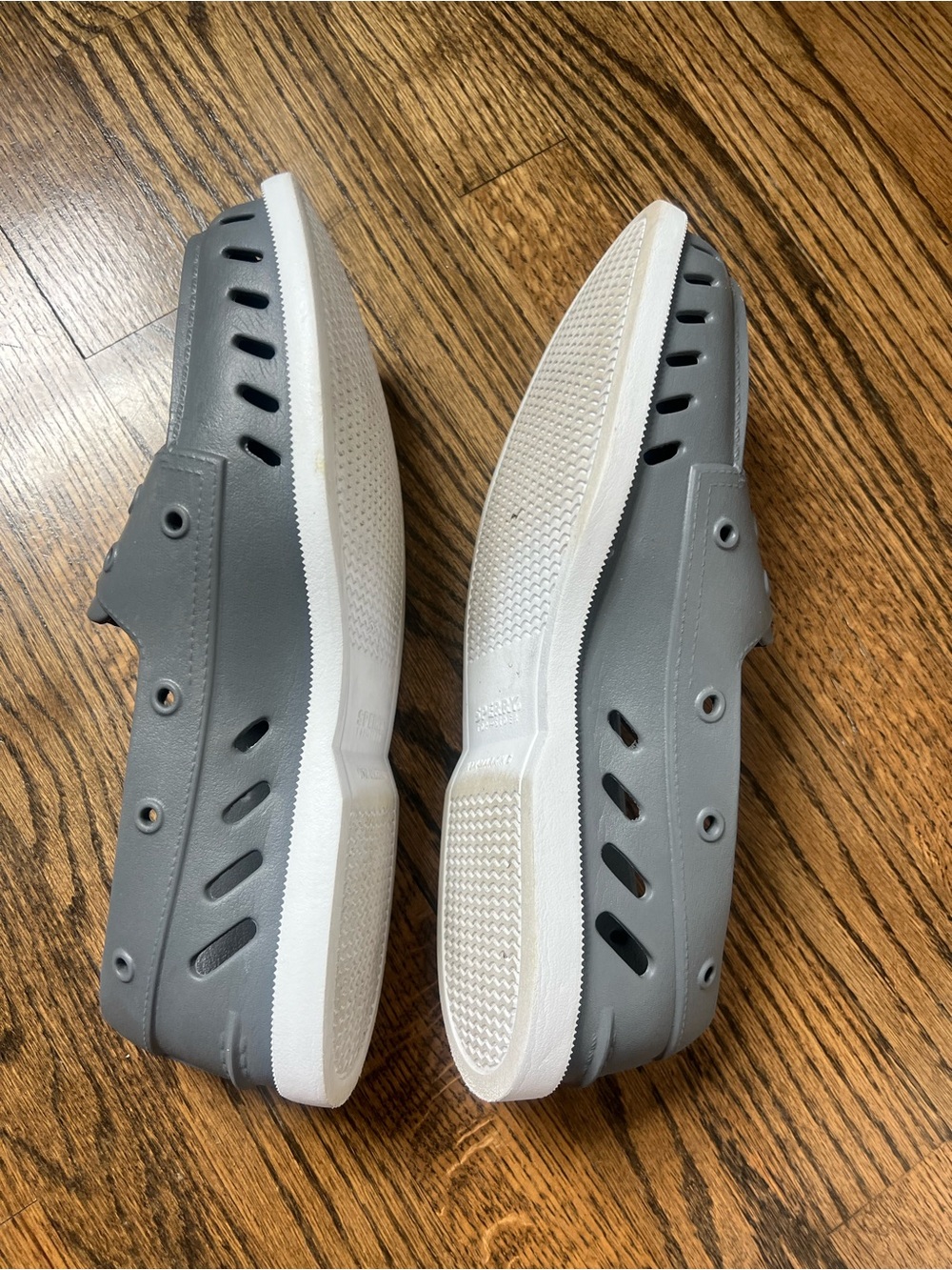 Sperry Men's Gray Slip-On Perforated Boat Shoes - Picture 3 of 11